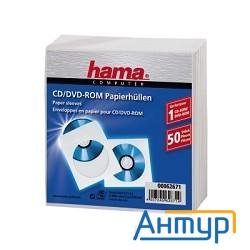 Hama Конверты для Cd/dvd бумажные с прозрачным окошком 50 шт. белый H-62671 Hama Конверты для Cd/dvd бумажные с прозрачным окошком 50 шт. белый H-62671