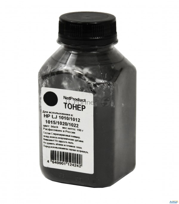 Тонер для Hp Lj 1010/1012/1015/1020/1022 (netproduct) черный, 100 г, банка