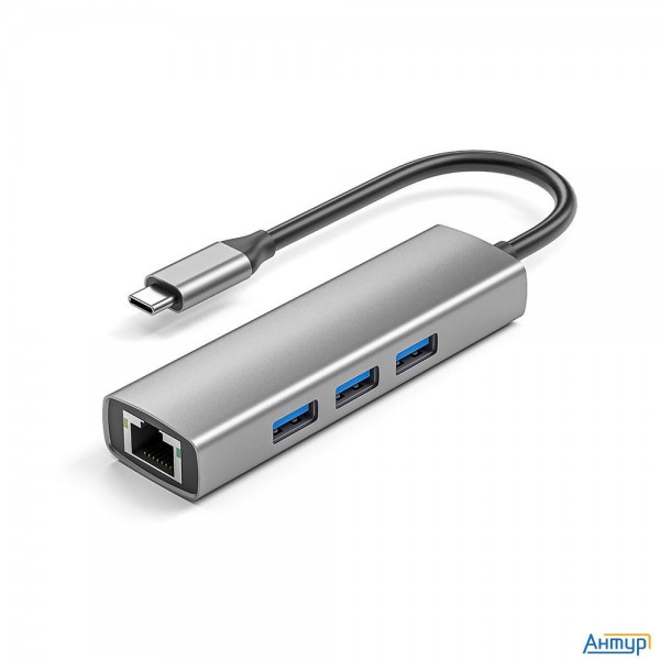 Orient Jk-341n, Type-c разветвитель-сетевая карта Usb 3.2 Gen1 (5 Гбит/c), порты: 3xusb-a + Rj45 Gig