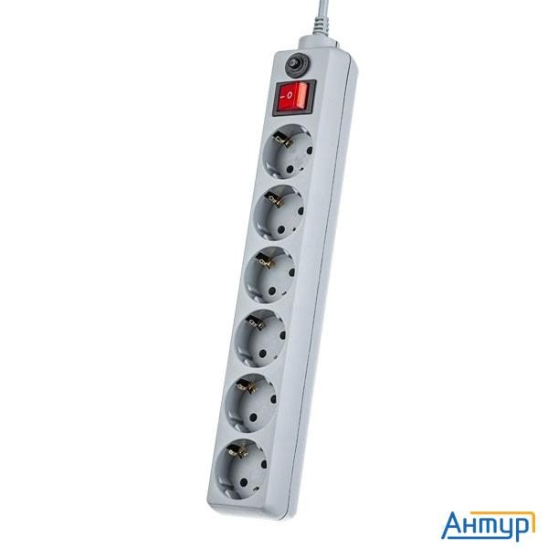 Perfeo Сетевой фильтр "power+",pf_a4675 (5,0м, 6 розеток, серый (pf-pp-6/5,0-g))