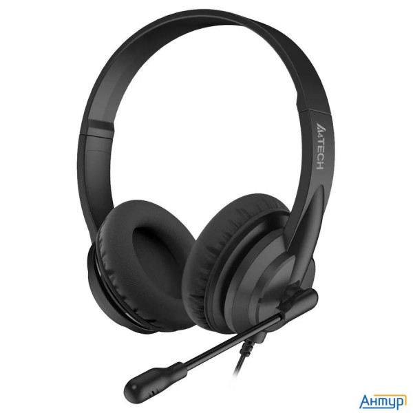 Наушники с микрофоном A4tech Hs-10 черный 2м накладные оголовье (hs-10/3.5mm Plug/black)