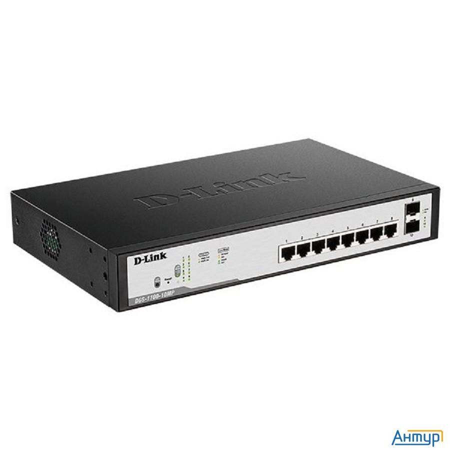 D-link Dgs-1100-10mpv2/a3a Настраиваемый L2 коммутатор с 8 портами 10/100/1000base-t и 2 портами 100