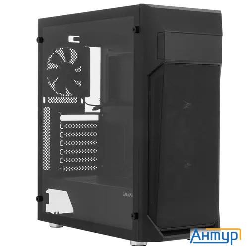 Корпус Zalman Z1 Plus, без БП, боковое окно (закаленное стекло), черный,  Atx