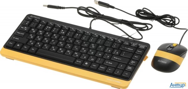 Клавиатура + мышь A4tech Fstyler F1110 клав:черный/желтый мышь:черный/желтый Usb Multimedia (f1110 B