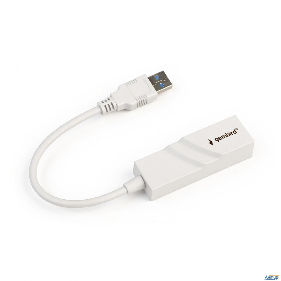 Gembird Сетевой адаптер Ethernet  Usb 3.0 - Gigabit Ethernet Adapter, пластик, белый, Rtl8153 (nic-u