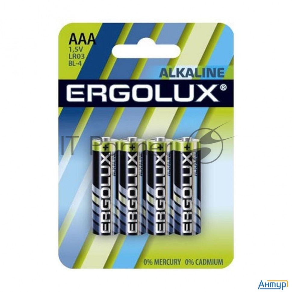 Элемент питания алкалиновый Lr03 Bl-4 Lr03 Bl-4 1.5В Alkaline (блист.4шт) Ergolux 11744