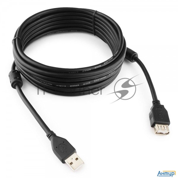 Кабель Gembird/cablexpert Ccf2-usb2-amaf-15 Usb 2.0  , Am/af, 4.5м, экран, 2феррит.кольца, черный, п