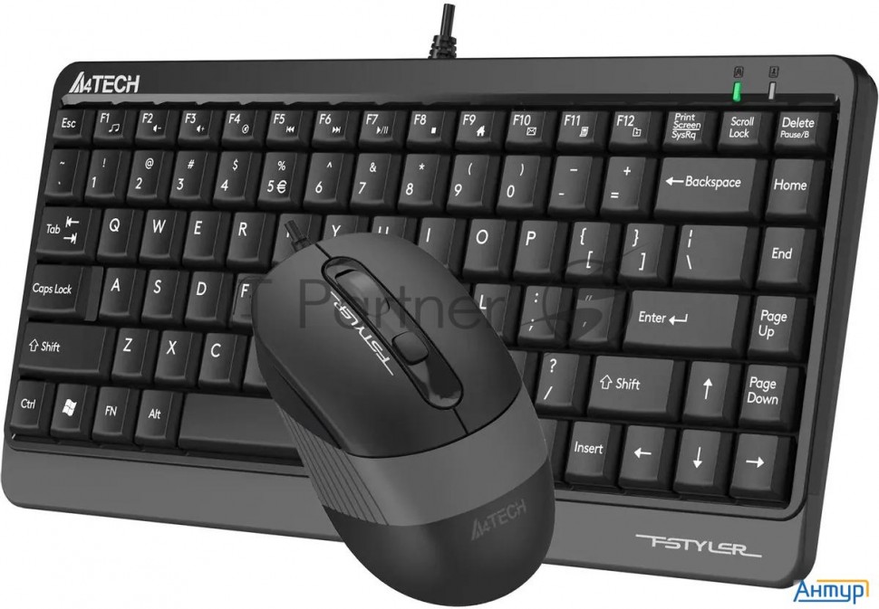 Клавиатура + мышь A4tech Fstyler F1110 клав:черный/серый мышь:черный/серый Usb Multimedia (f1110 Gre