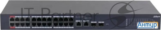 Коммутатор Dahua Dh-cs4226-24et-240 (l2) 24x100Мбит/с 2x1Гбит/с 2xКомбо(1000base-t/sfp) 240w управля