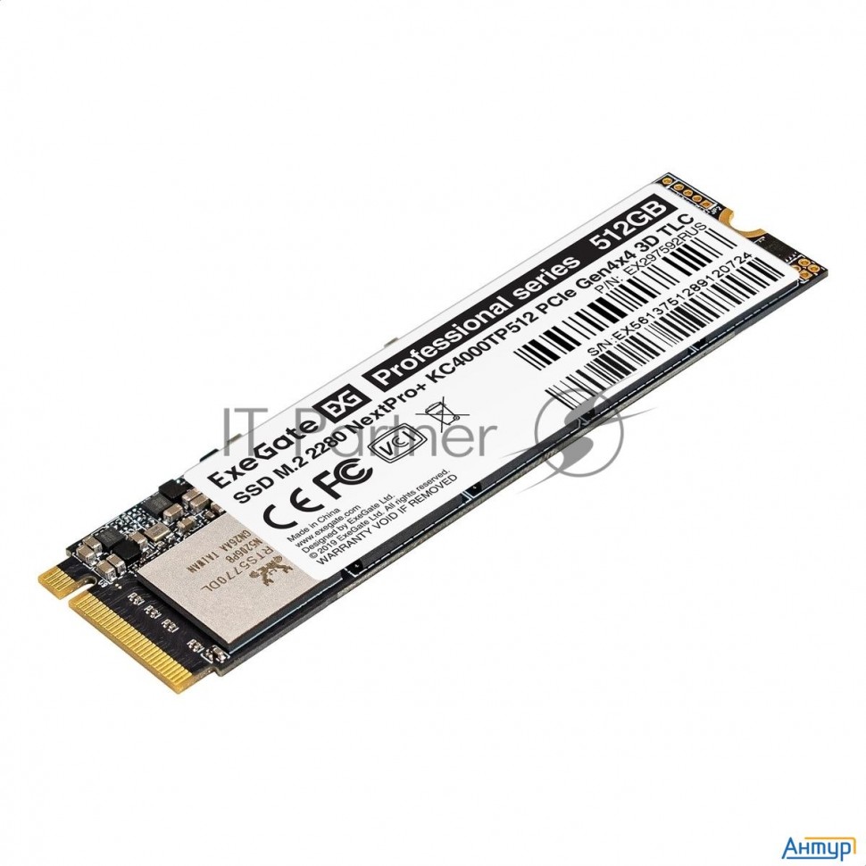 Exegate Ssd M.2 2280 512gb Exegate Nextpro+ Kc4000tp512 (pcie Gen4x4, Nvme, 22x80mm, 3d Tlc) Ex29759