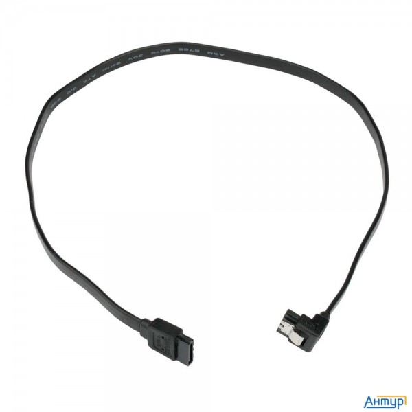 Cablexpert Кабель интерфейсный Sata Sata3 7pin / 7pin, угловой, защелка, 50см, черный, пакет (cc-sat