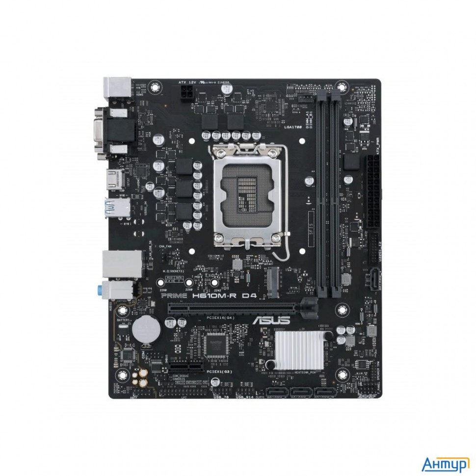 Asus Prime H610m-r D4-si {socket Lga1700, Intel H610, 1 слот 16x Pci-e, Displayport, Hdmi, 2x Ddr4}