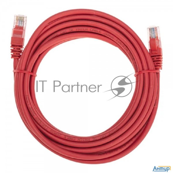 Патч-корд U/utp, Cat 5e, Rj45-rj45, 26awg, Zh нг(А)-hf, красный, 5м  Rexant
