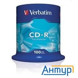 Verbatim Диск Cd-r 100 шт. 48/52-x 700mb, Cake Box 43411