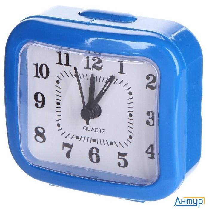 Perfeo Quartz часы-будильник "pf-tc-004", прямоугольные 8*7,5 см, синие