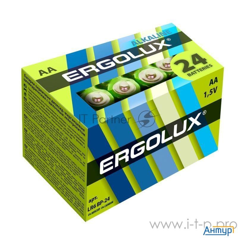 Элемент питания алкалиновый Lr6 Alkaline Bp-24 (уп.24шт) New Ergolux 14212