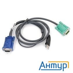 Aten 2l-5203u Кабель Kvm  Usb(тип А Male)+hdb15(male) <->  Sphd15(male) 3,0м., черный.