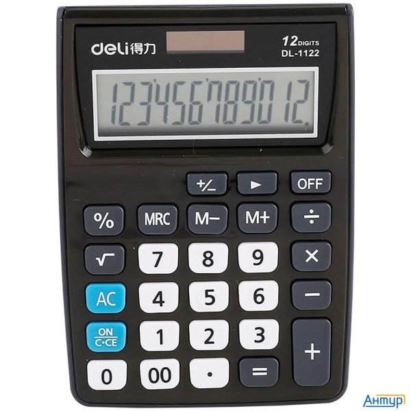 Калькулятор настольный Deli E1122/grey серый 12-разр. [1003488]