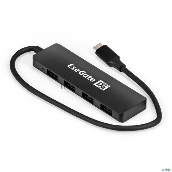 Usb-Хаб (концентратор) 4-в-1 Exegate Dub-4cp/3 (кабель-адаптер Usb Type C --> 4xusb3.0, Plug&play, ч