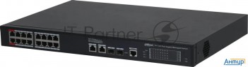 Коммутатор Dahua Dh-s4220-16gt-190 (l2) 16x1Гбит/с 2sfp 16poe 190w управляемый