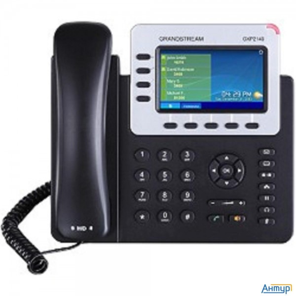Grandstream Gxp-2140, Voip 2 Порта Ethernet 10/100/1000, 4 Sip линий, цветной Tft дисплей 48
