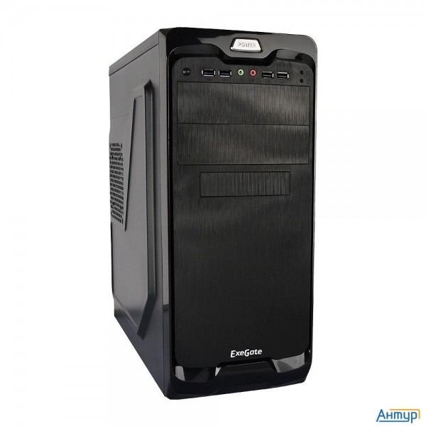 Exegate Ex269439rus Корпус Miditower Un-604 Black, Atx, <без БП> 2*usb+2*usb3.0, Audio