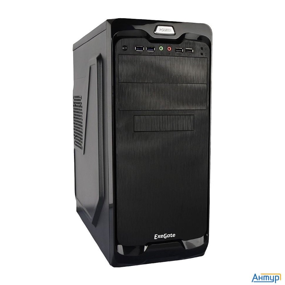 Exegate Ex269439rus Корпус Miditower Un-604 Black, Atx, <без БП> 2*usb+2*usb3.0, Audio