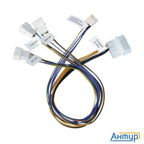 Procase Cbl-1to3-pwm Кабель разветвитель на 3 Pwm вентилятора, 450 мм (3*4pin To Fan + 1*molex To Ps