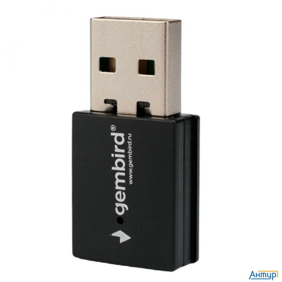 Gembird Сетевой адаптер Wifi+bluetooth 600 Мбит, двухдиап., мини, Usb, 802.11b/a/g/n/ac, Rtl8821cu (