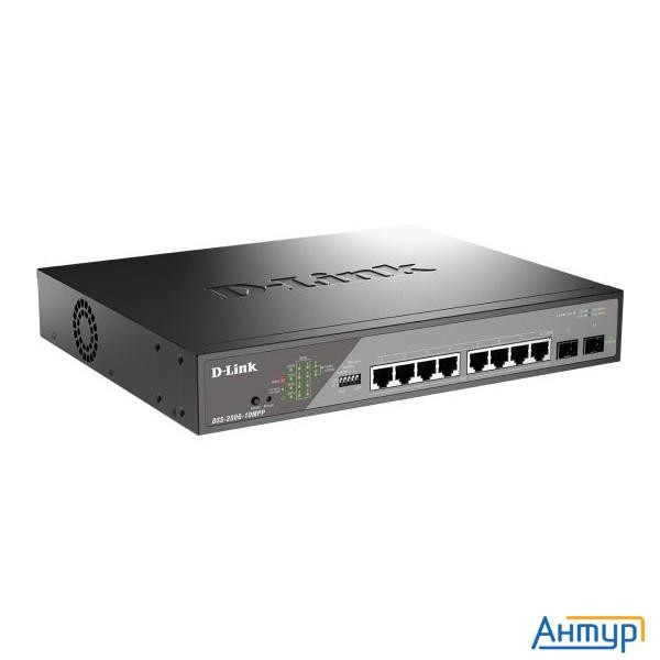 D-link Dss-200g-10mpp/a1a Настраиваемый L2 коммутатор с 8 портами 10/100/1000base-t и 2 портами 1000
