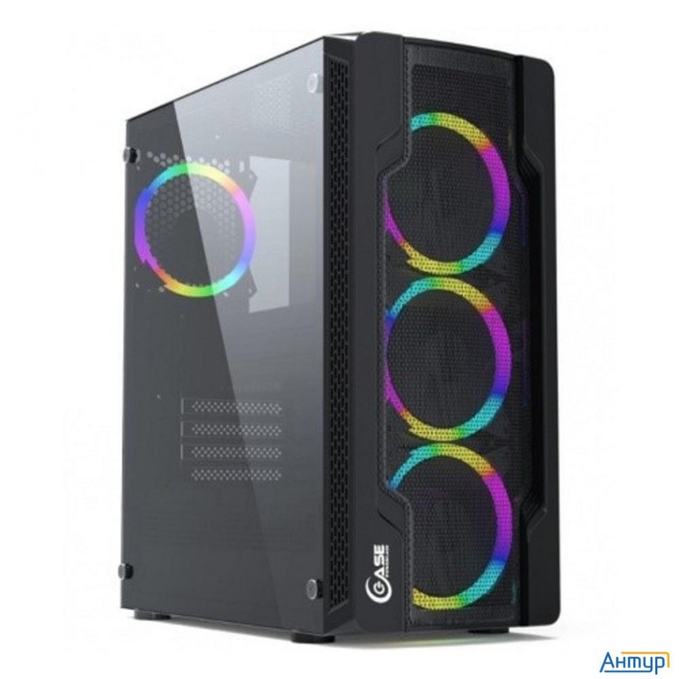 Powercase Cmixb-l4 Корпус Mistral X4 Mesh Led, Tempered Glass, 4x 120mm Fan, чёрный, Atx  (cmixb-l4)