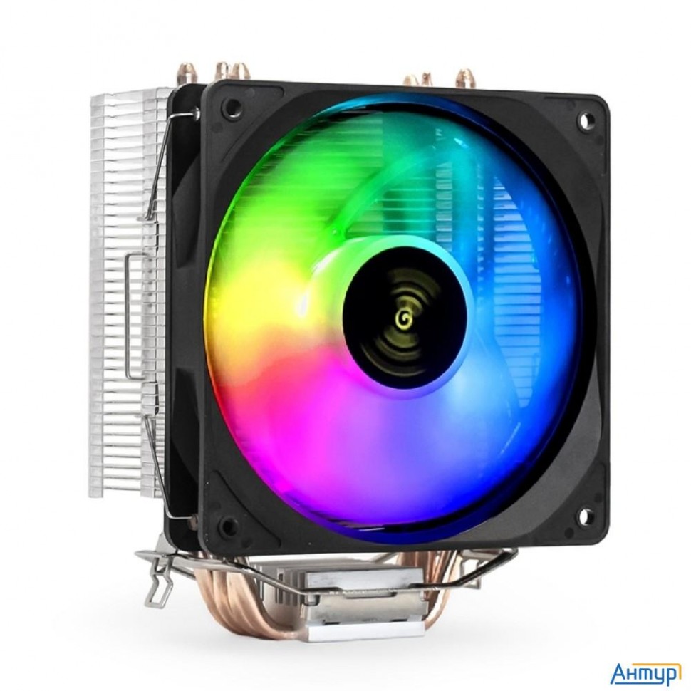 Exegate Ex293655rus Кулер Exegate Wizard Exx400v2-pwm.frgb {(al+cu, 4 тепл.трубки,lga775/1150/1151/1