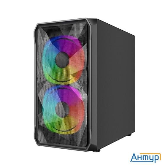 Powercase Mistral Micro A3b Argb, Tempered Glass, 2x 140mm Argb Pwm+1x 120mm Argb Pwm, чёрный, Matx