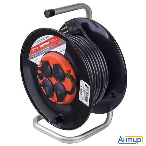 Perfeo удлинитель на катушке без заземления "ru Power",pf_b4677 (20м 4гн с т/з 16А ПВС 3х1,5 Ip44 (Р