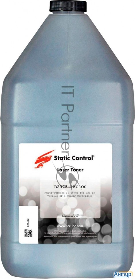 Тонер Static Control B2375-1kg-os черный флакон 1000гр. для принтера Brother Hl-2375
