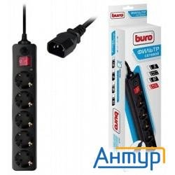 Buro Сетевой фильтр, 5 розеток, 1.8 метра, (500sh-1.8-ups-b) черный (992305)