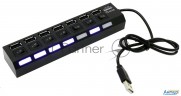 Концентратор Usb 5bites Hb27-203pbk 7*usb2.0 / БП 5В-2А / 1m / Black