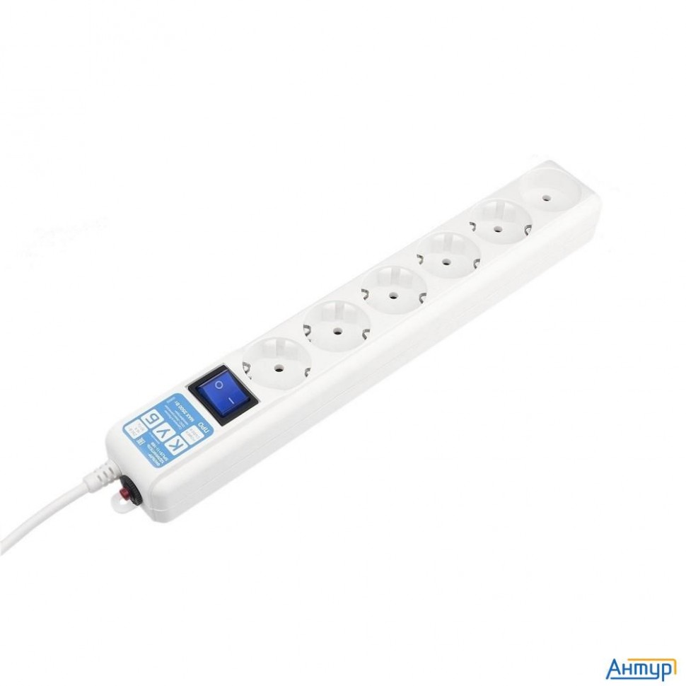 Powercube Фильтр-удлинитель Pro (spl6-16-p-5М) 5.0м, 6 розеток,16А, белый