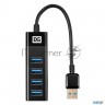 Usb-Хаб (концентратор) 4-в-1 Exegate Dub-4tp (кабель-адаптер Usb3.0 --> 4xusb3.0, Plug&play, черный)