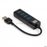 Usb-Хаб (концентратор) 4-в-1 Exegate Dub-4tp (кабель-адаптер Usb3.0 --> 4xusb3.0, Plug&play, черный)