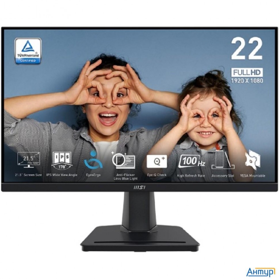 Msi Pro 21.5" Mp225 Black {ips 1920x1080 100hz 1ms 178/178 250cd 1000:1 D-sub+hdmi}