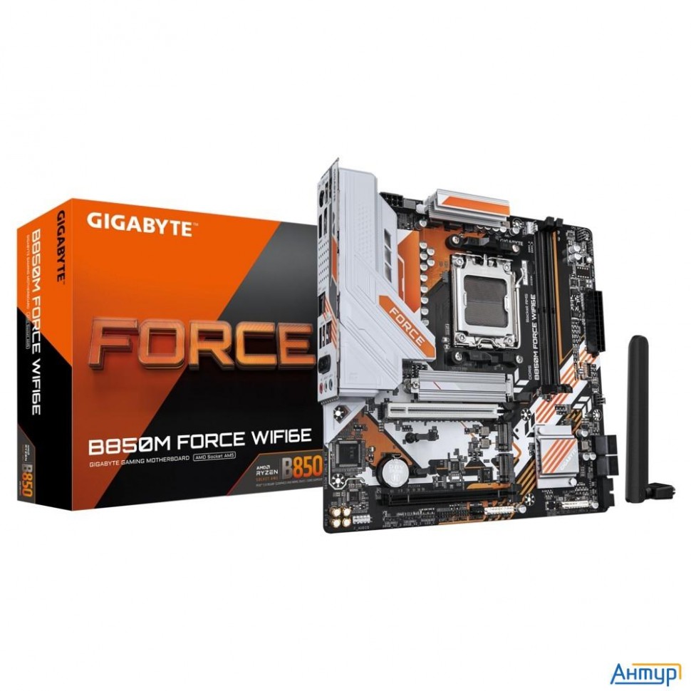 Материнская плата Gigabyte B850m Force Wf6e Socketam5 Amd B850 2xddr5 Matx Ac`97 8ch(7.1) 2.5gg Raid