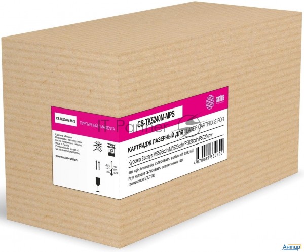 Картридж лазерный Cactus Cs-tk5240m-mps Tk-5240m пурпурный (6000стр.) для Kyocera Ecosys M5526cdn/m5