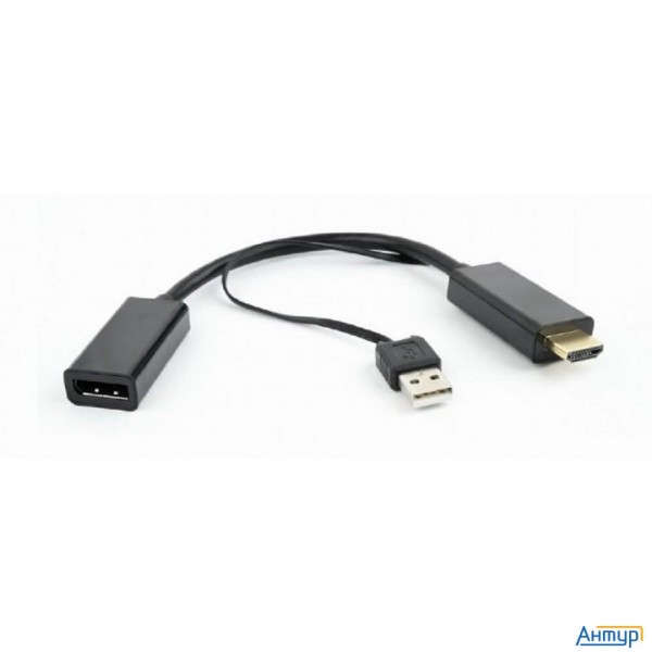 Cablexpert Конвертер Hdmi->displayport  Hd19m+usbxhd20f, черный (dsc-hdmi-dp)