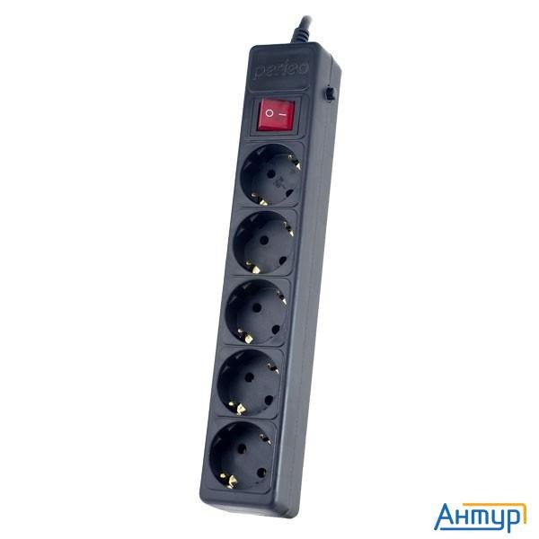 Perfeo Сетевой фильтр "power+",pf_a4660 (3,0м, 5 розеток, черный (pf-pp-5/3,0-b))