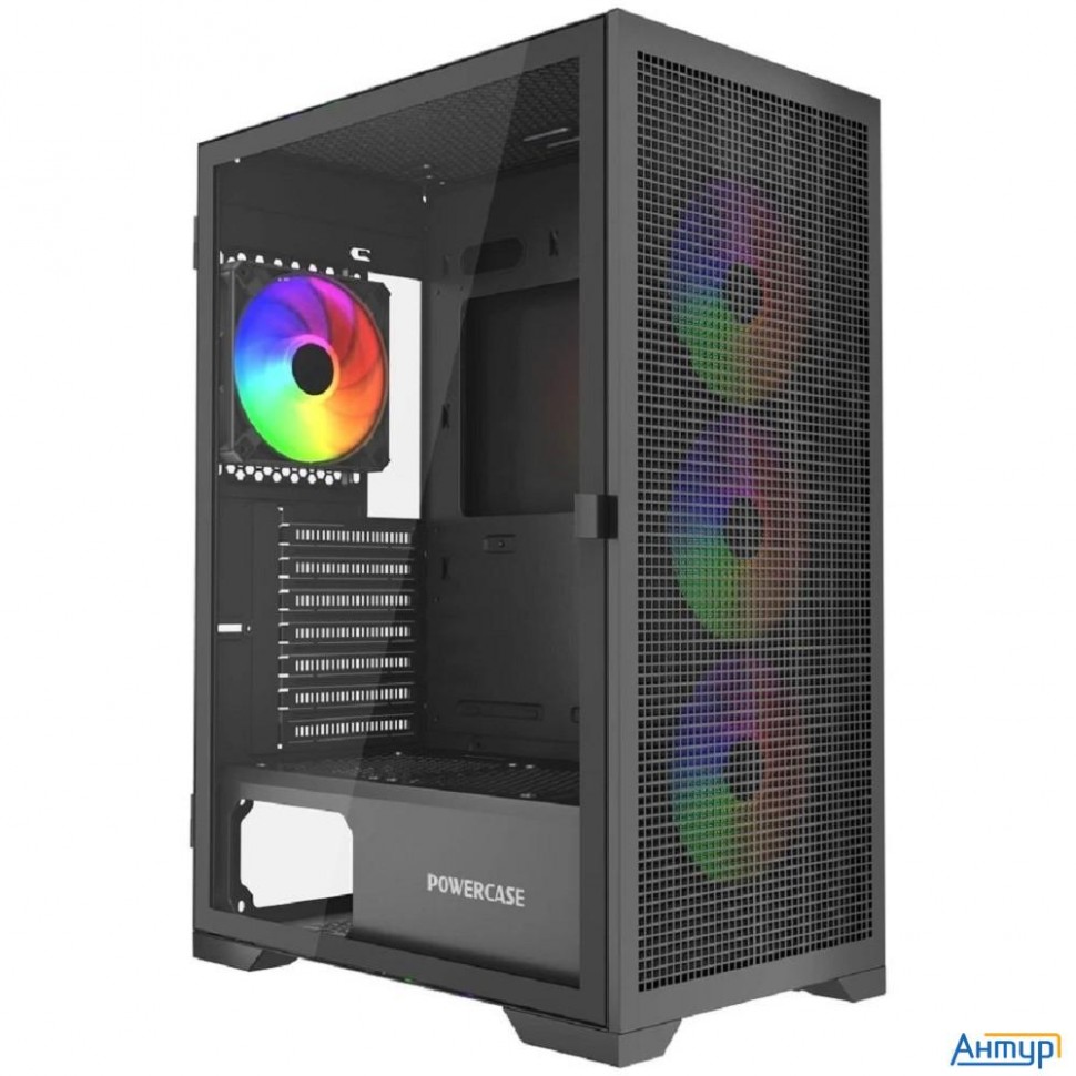 Powercase Mistral B415, Tempered Glass, 4x 120mm Argb Pwm Fans, чёрный, Atx  (cmab415-a4)