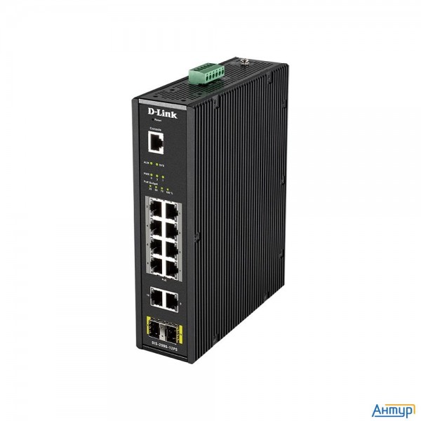 D-link Dis-200g-12ps/a2a Промышленный управляемый коммутатор 2 уровня с 10 портами 10/100/1000base-t