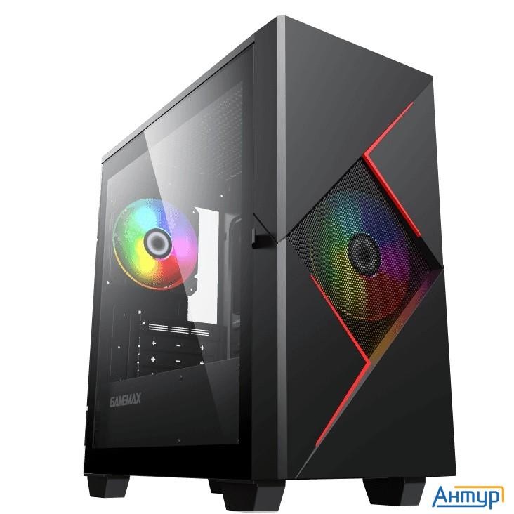 Gamemax Корпус Cyclops Br без БП (midi Tower, Atx, Черно-красн.,1*usb2.0 + 1*usb3.0, 2*120мм)