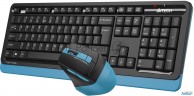 Клавиатура + мышь A4tech Fstyler Fg1035 клав:черный/синий мышь:черный/синий Usb беспроводная Multime