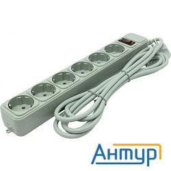 Exegate Ex119392rus Сетевой фильтр Exegate Sp-6-3g (6 розеток, 3м, евровилка, серый)